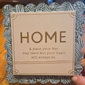 Decorative Home Sign with Green Floral Border